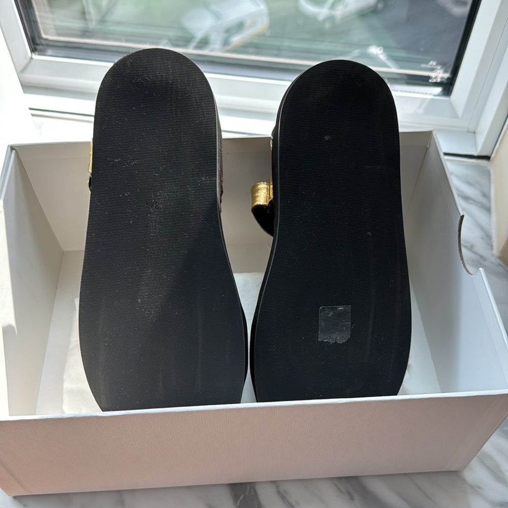 The Row Gold and Black Sandals with Metallic Straps - Picture 3 of 4